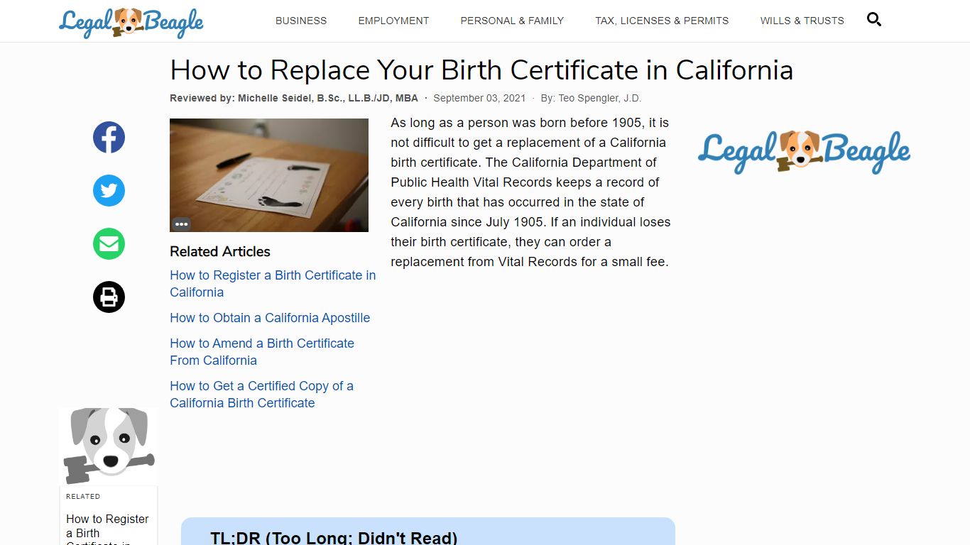 How to Replace Your Birth Certificate in California